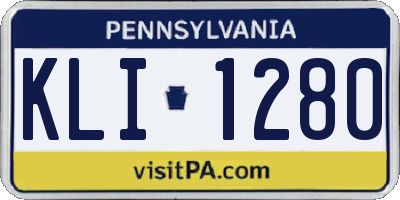 PA license plate KLI1280