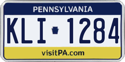 PA license plate KLI1284