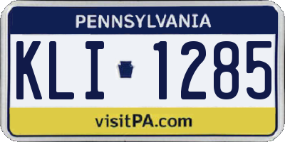 PA license plate KLI1285