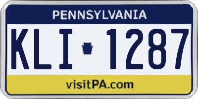 PA license plate KLI1287