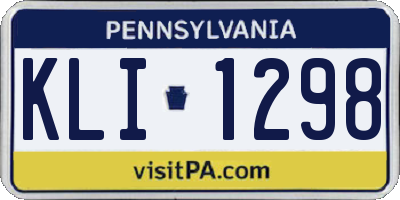 PA license plate KLI1298