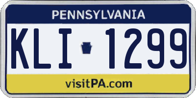 PA license plate KLI1299