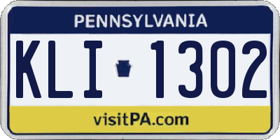PA license plate KLI1302