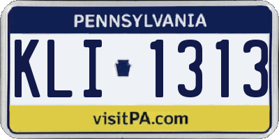 PA license plate KLI1313