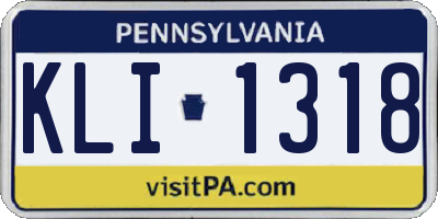 PA license plate KLI1318