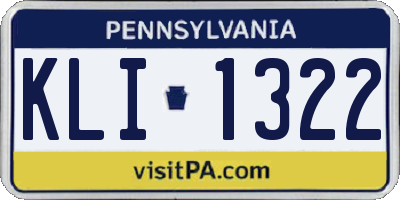 PA license plate KLI1322