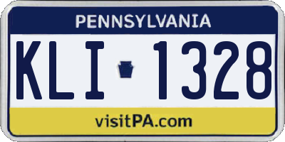PA license plate KLI1328