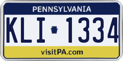 PA license plate KLI1334