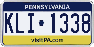 PA license plate KLI1338