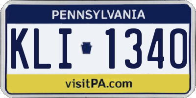 PA license plate KLI1340