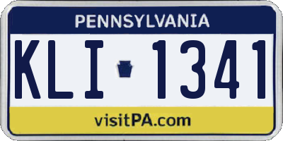 PA license plate KLI1341