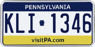 PA license plate KLI1346