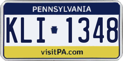 PA license plate KLI1348