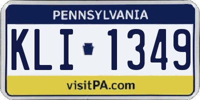 PA license plate KLI1349