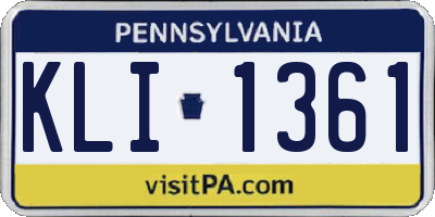 PA license plate KLI1361