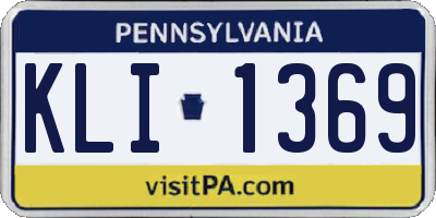 PA license plate KLI1369