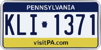 PA license plate KLI1371