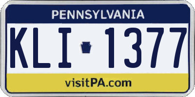 PA license plate KLI1377