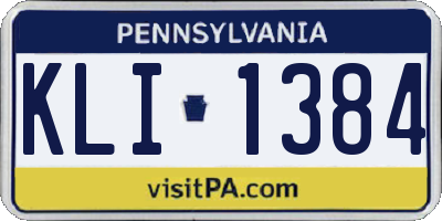 PA license plate KLI1384
