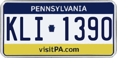 PA license plate KLI1390