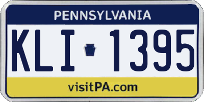 PA license plate KLI1395