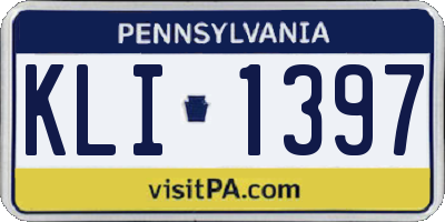 PA license plate KLI1397