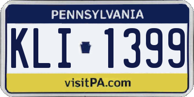 PA license plate KLI1399