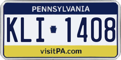 PA license plate KLI1408