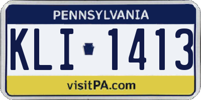 PA license plate KLI1413