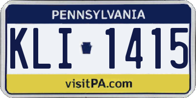 PA license plate KLI1415