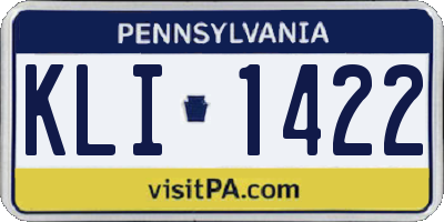 PA license plate KLI1422