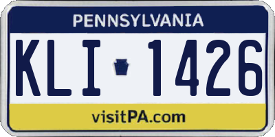 PA license plate KLI1426