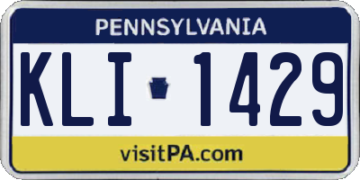 PA license plate KLI1429