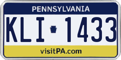 PA license plate KLI1433