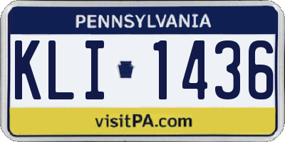 PA license plate KLI1436