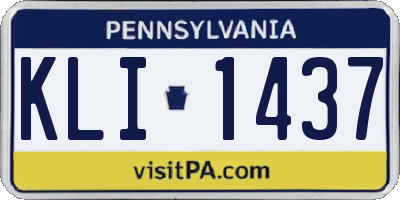 PA license plate KLI1437