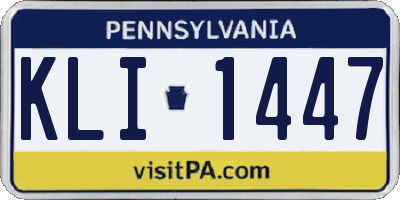 PA license plate KLI1447
