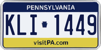 PA license plate KLI1449