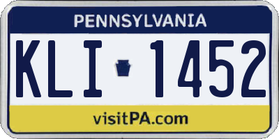 PA license plate KLI1452