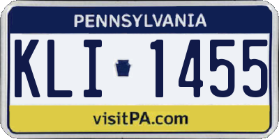 PA license plate KLI1455