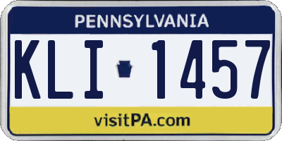 PA license plate KLI1457
