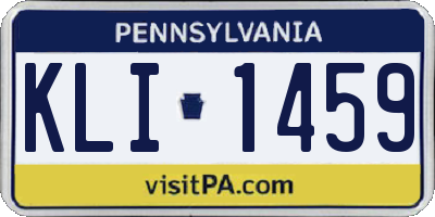 PA license plate KLI1459