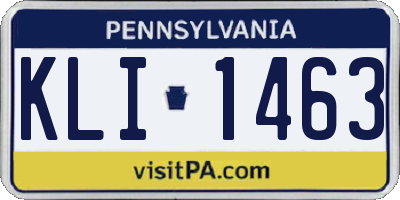 PA license plate KLI1463