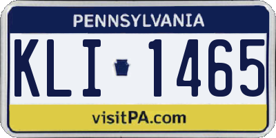 PA license plate KLI1465