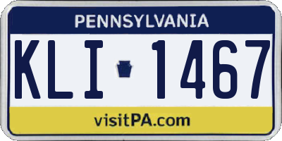 PA license plate KLI1467