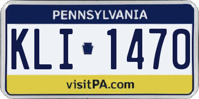 PA license plate KLI1470