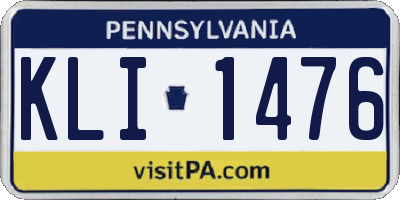 PA license plate KLI1476