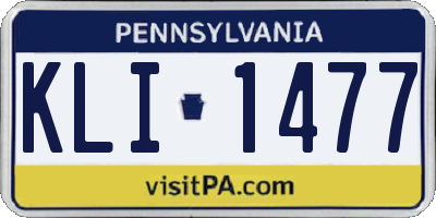 PA license plate KLI1477