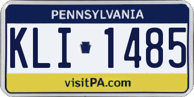 PA license plate KLI1485