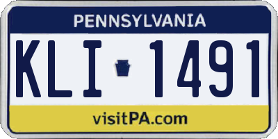 PA license plate KLI1491